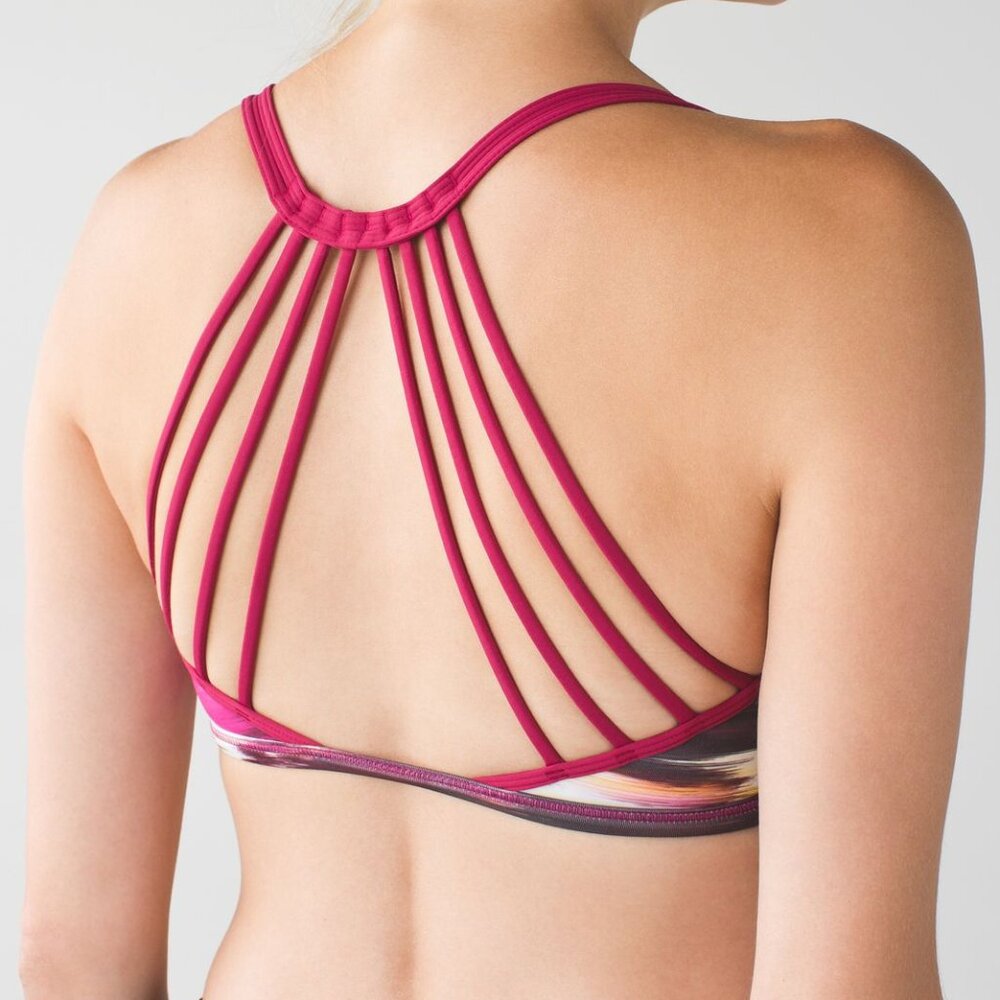 Lululemon "Lighten Up" Bra Pigment Wind Berry Rumble Multi / Berry Rumble 2 - Picture 5 of 7